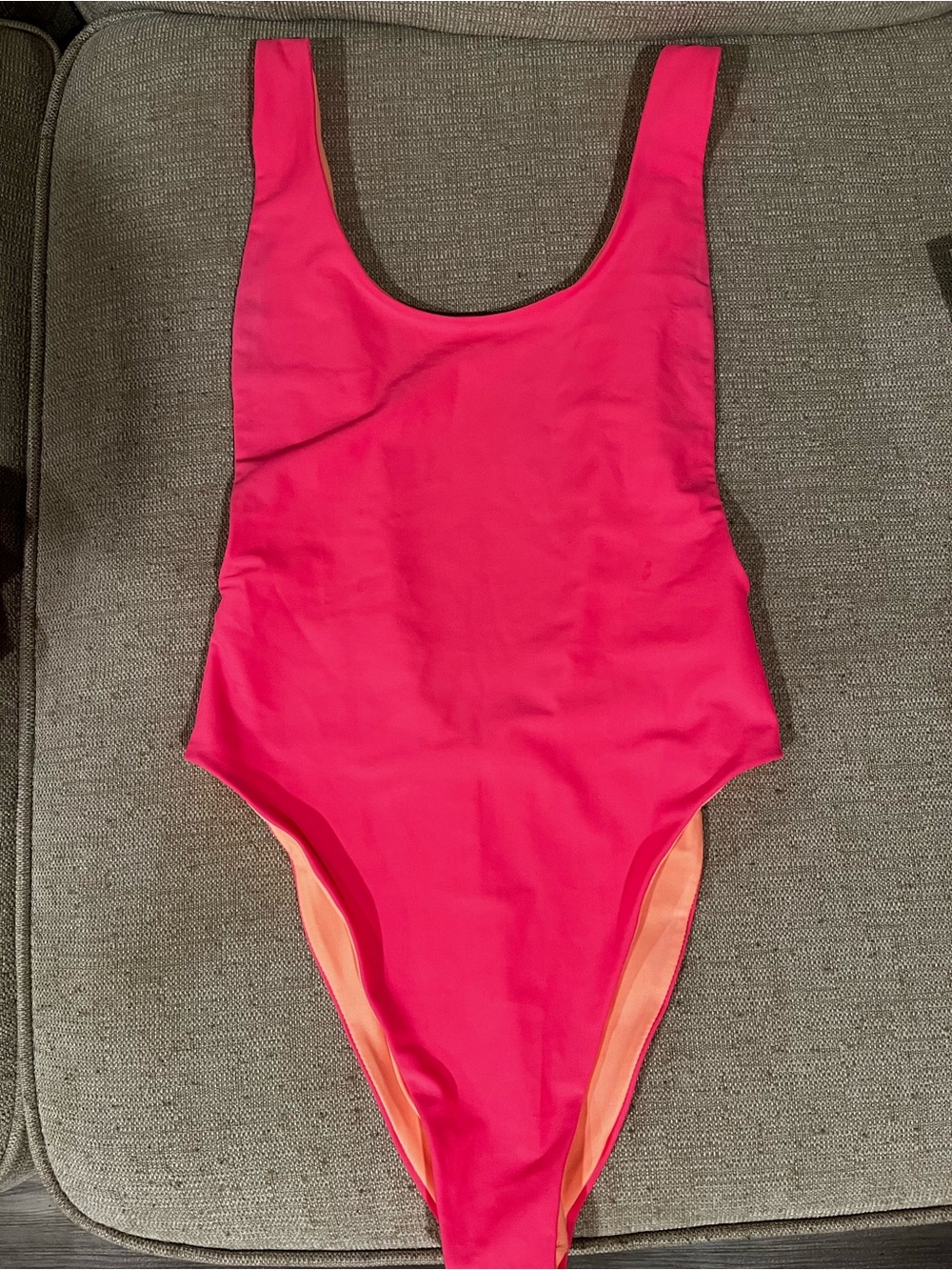 Aerie Hot Pink One-Piece Swimsuit with Peach Lining